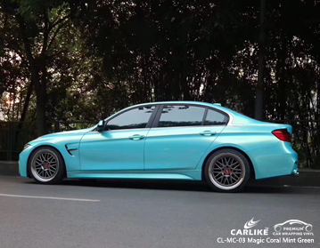 CL-MC-03 سحر المرجان النعناع الأخضر التفاف السيارة الفينيل لسيارات BMW