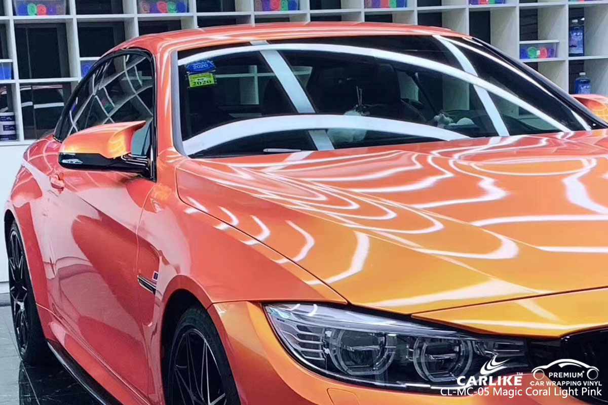CARLIKE CL-MS-05 magic coral light pink car wrap vinyl for BMW