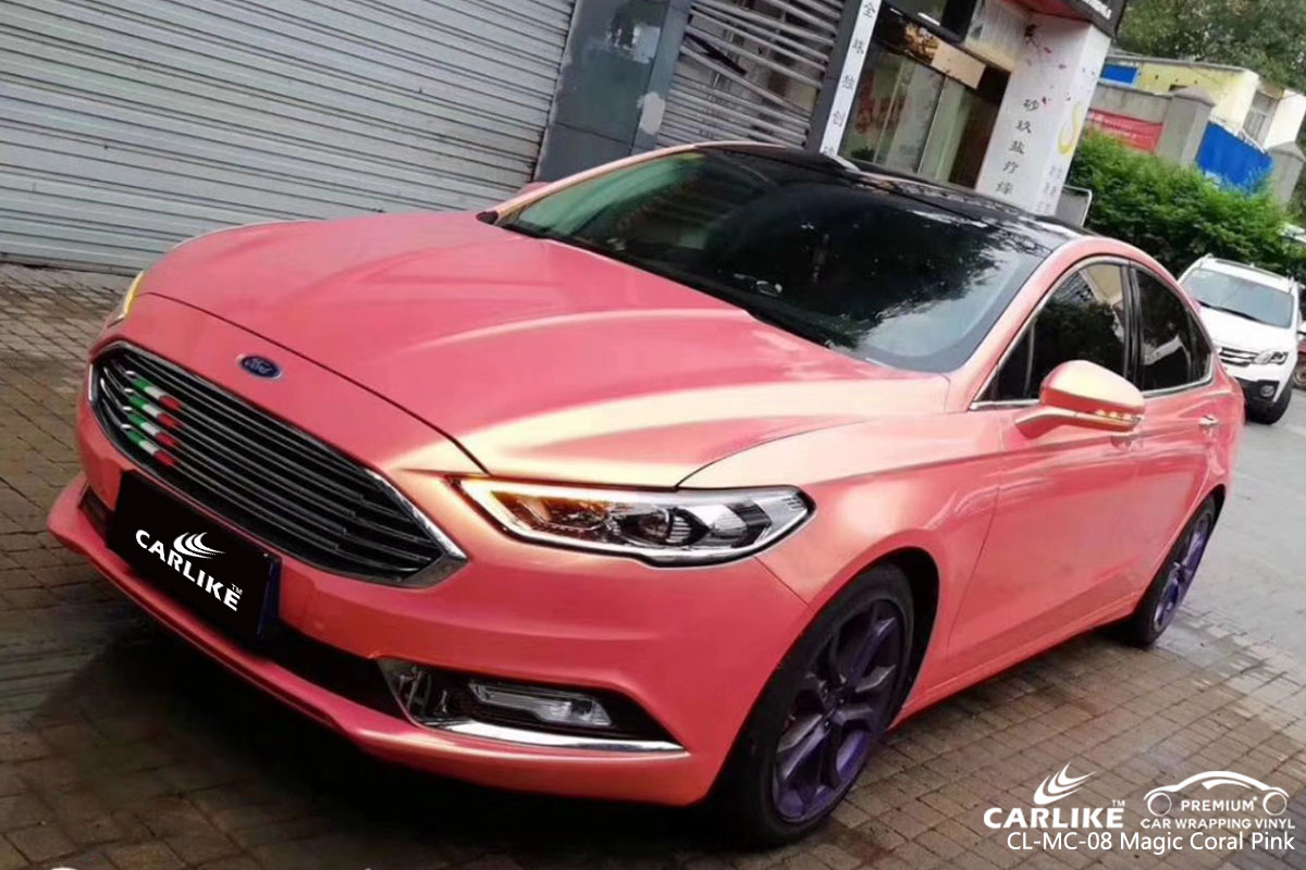 CARLIKE CL-MC-08 magic coral pink car wrap vinyl for Ford