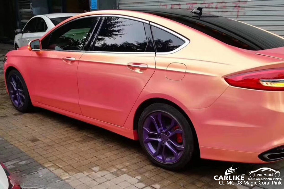 CARLIKE CL-MC-08 magic coral pink car wrap vinyl for Ford