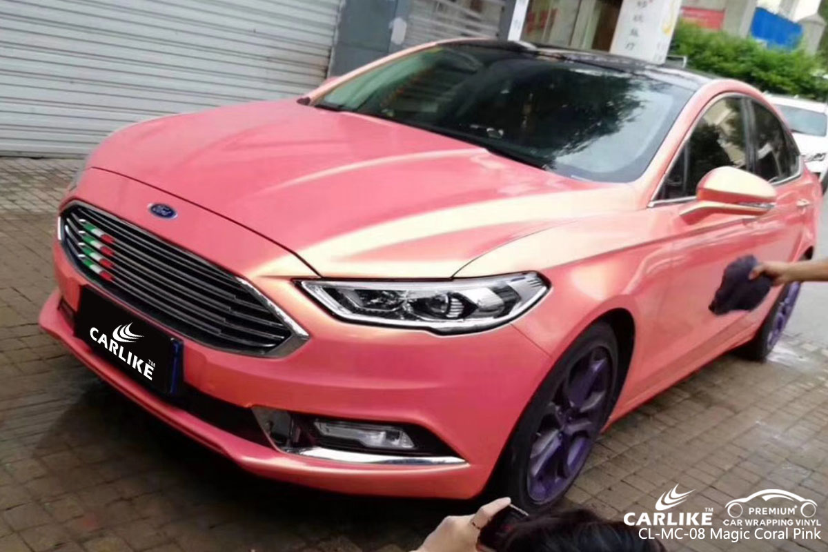 CARLIKE CL-MC-08 magic coral pink car wrap vinyl for Ford