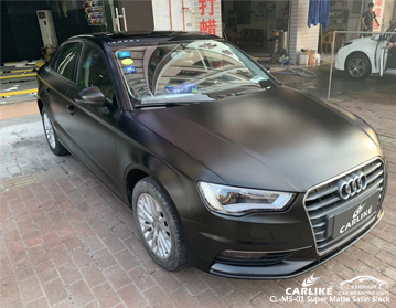 CL-MS-01 Audi için süper mat saten siyah araba sarma vinil