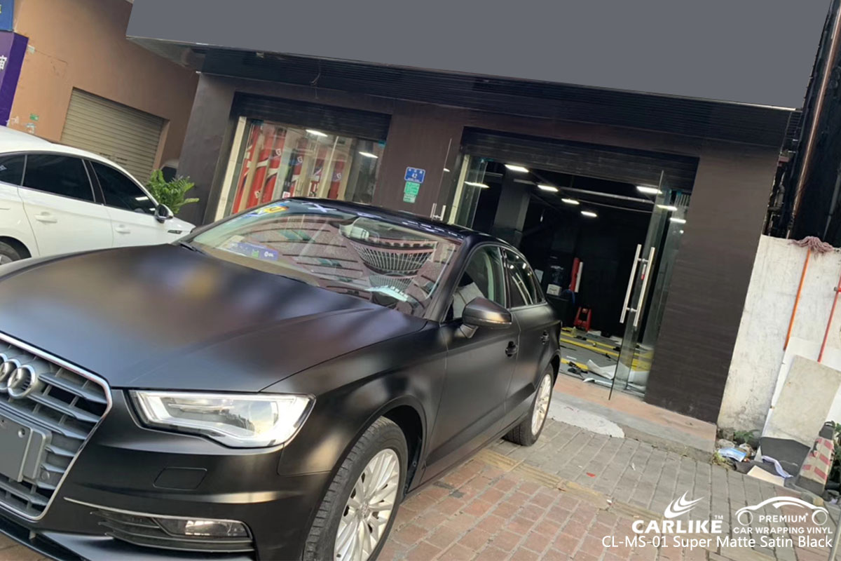 CARLIKE CL-MS-01 super matte satin black car wrap vinyl for Audi