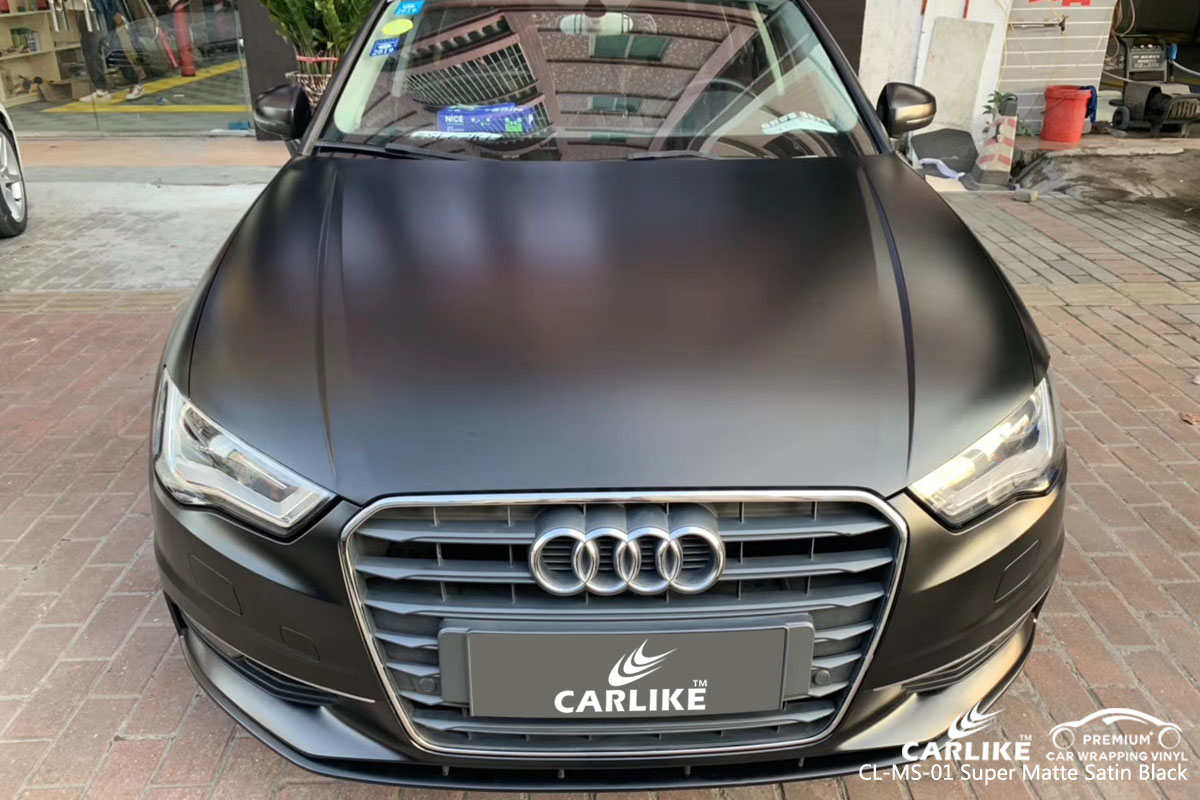 CARLIKE CL-MS-01 super matte satin black car wrap vinyl for Audi