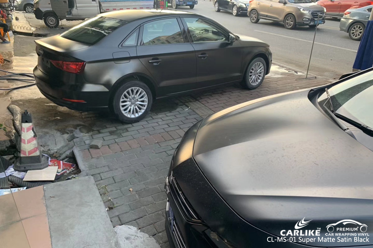 CARLIKE CL-MS-01 super matte satin black car wrap vinyl for Audi