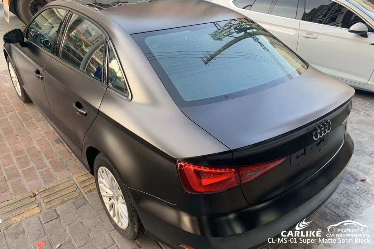 CARLIKE CL-MS-01 super matte satin black car wrap vinyl for Audi