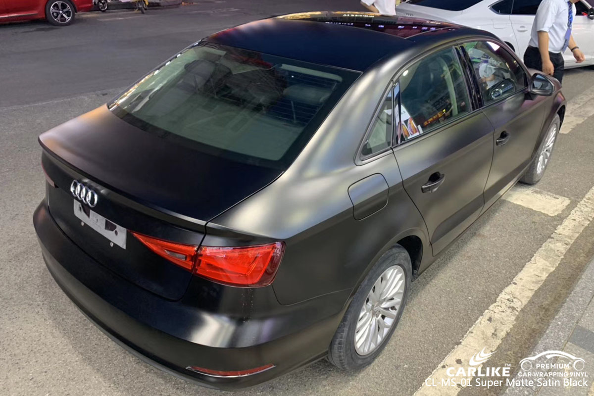 CARLIKE CL-MS-01 super matte satin black car wrap vinyl for Audi