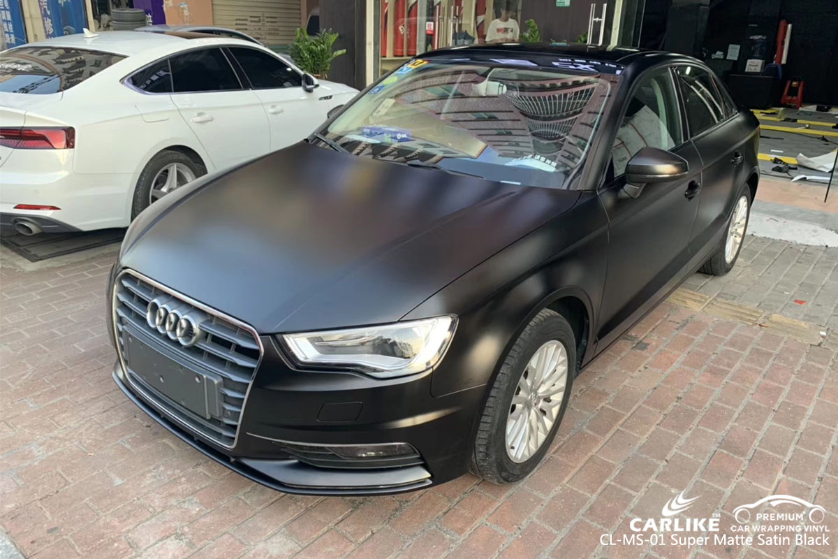 CARLIKE CL-MS-01 super matte satin black car wrap vinyl for Audi