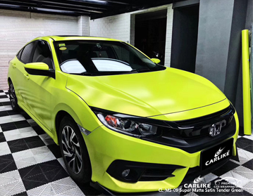 CL-MS-09 سوبر ماتي الساتان العطاء التفاف السيارة الخضراء الفينيل لهوندا