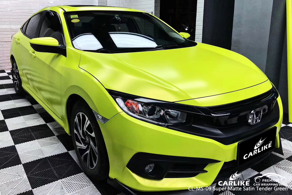 CARLIKE CL-MS-09 super matte satin tender green car wrap vinyl for Honda