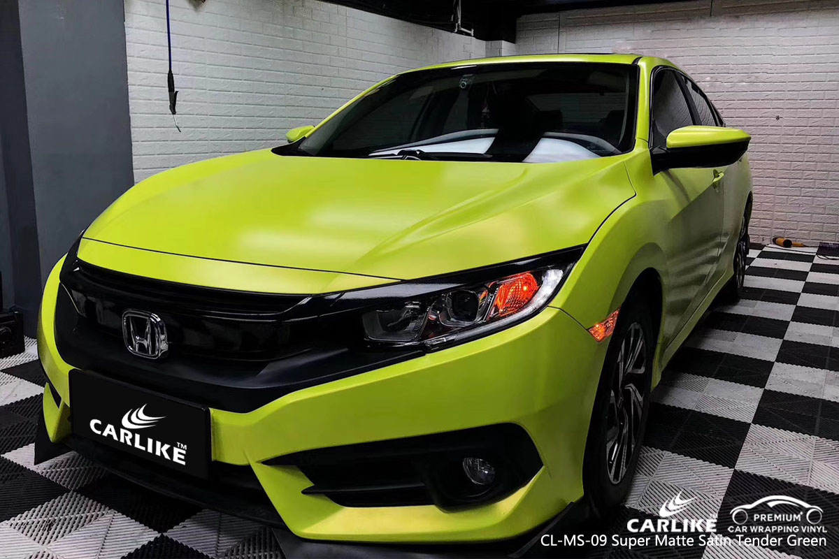 CARLIKE CL-MS-09 super matte satin tender green car wrap vinyl for Honda