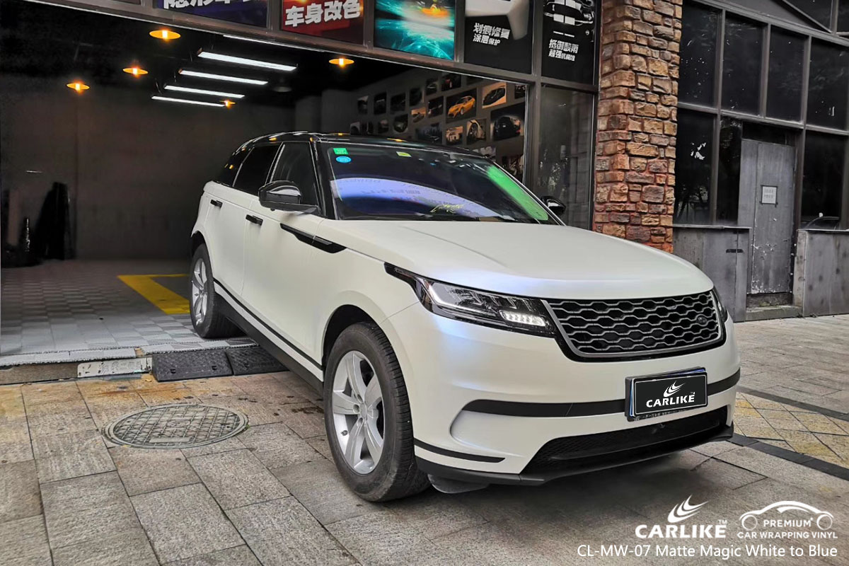 CARLIKE CL-MW-07 matte magic white to blue car wrap vinyl for Land Rover