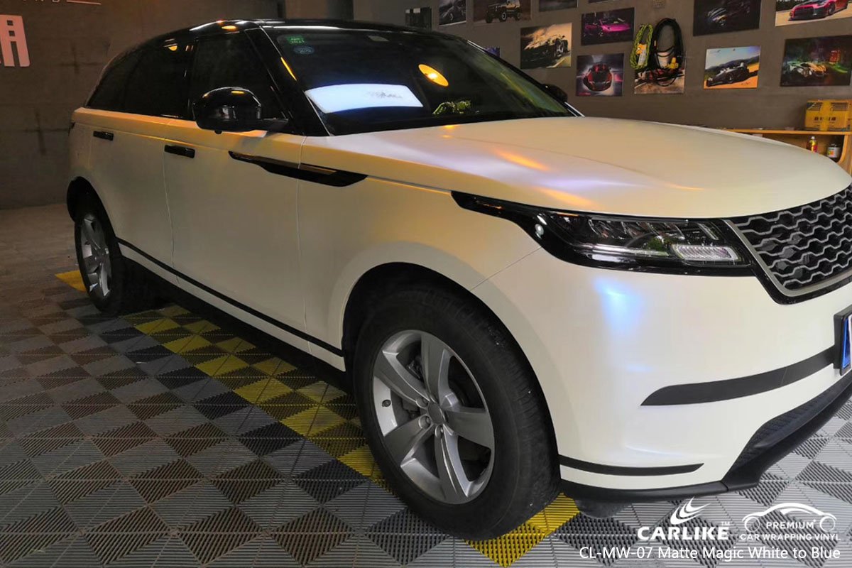 CARLIKE CL-MW-07 matte magic white to blue car wrap vinyl for Land Rover