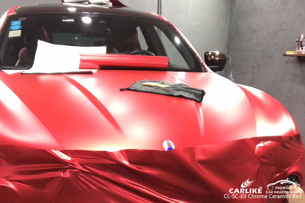 CARLIKE CL-SC-03 chrome ceramics red car wrap vinyl for Maserati