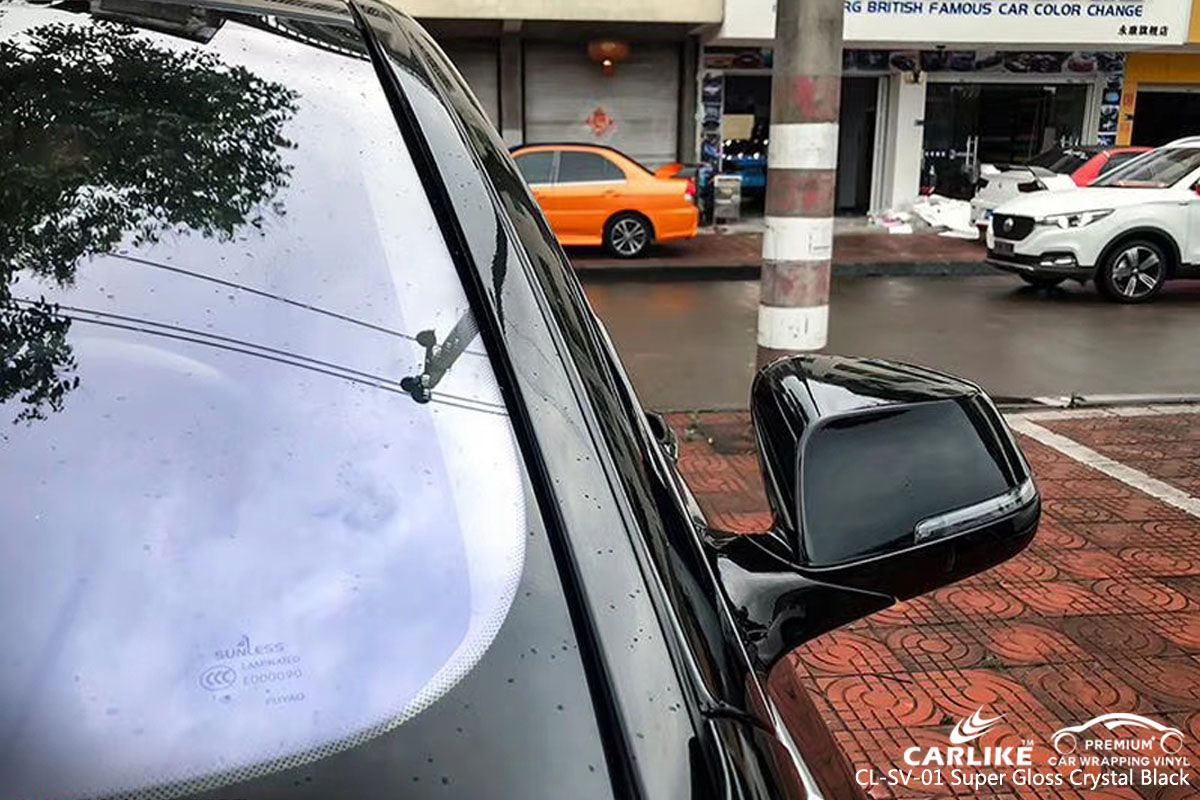 CARLIKE CL-SV-01 super gloss crystal black car wrap vinyl for Maserati