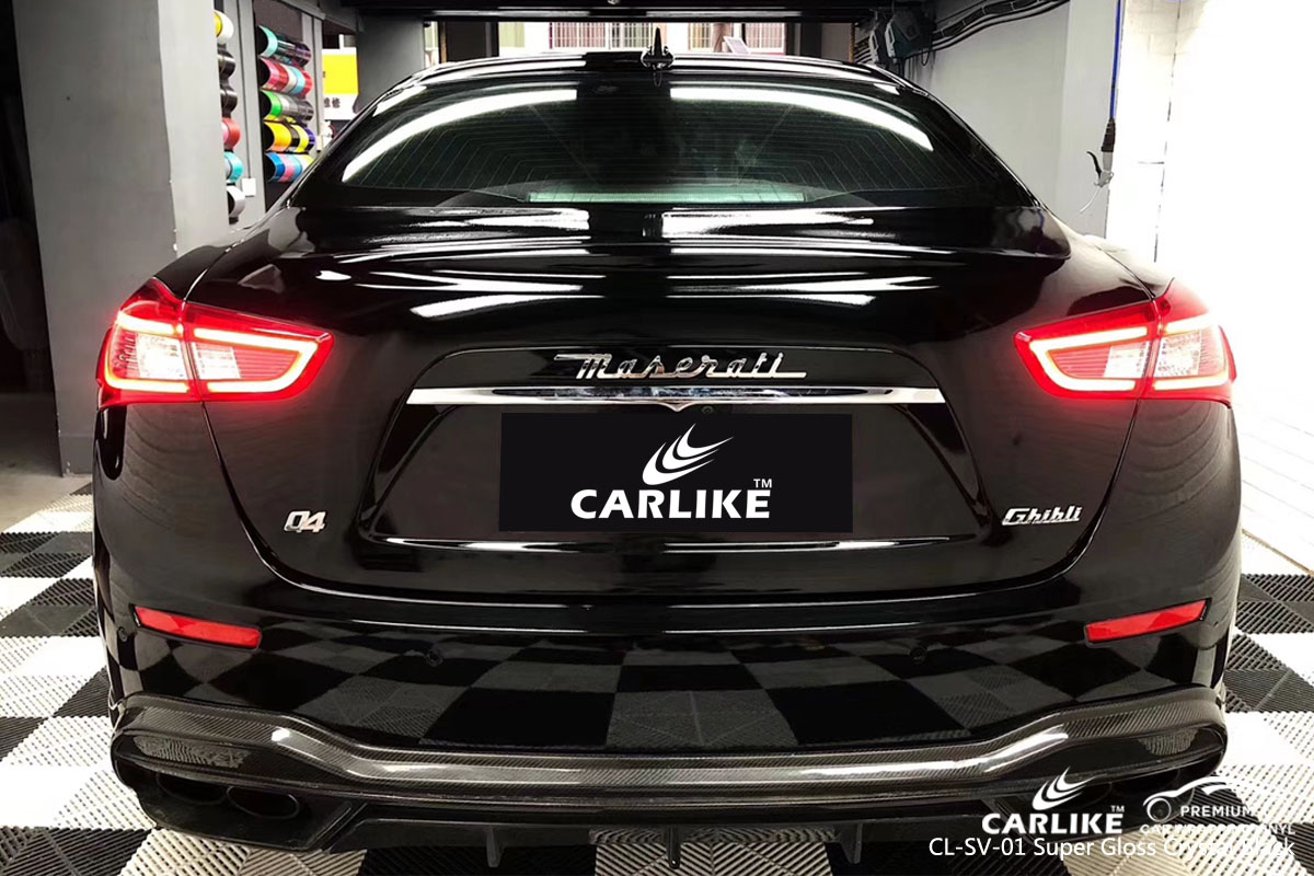 CARLIKE CL-SV-01 super gloss crystal black car wrap vinyl for Maserati