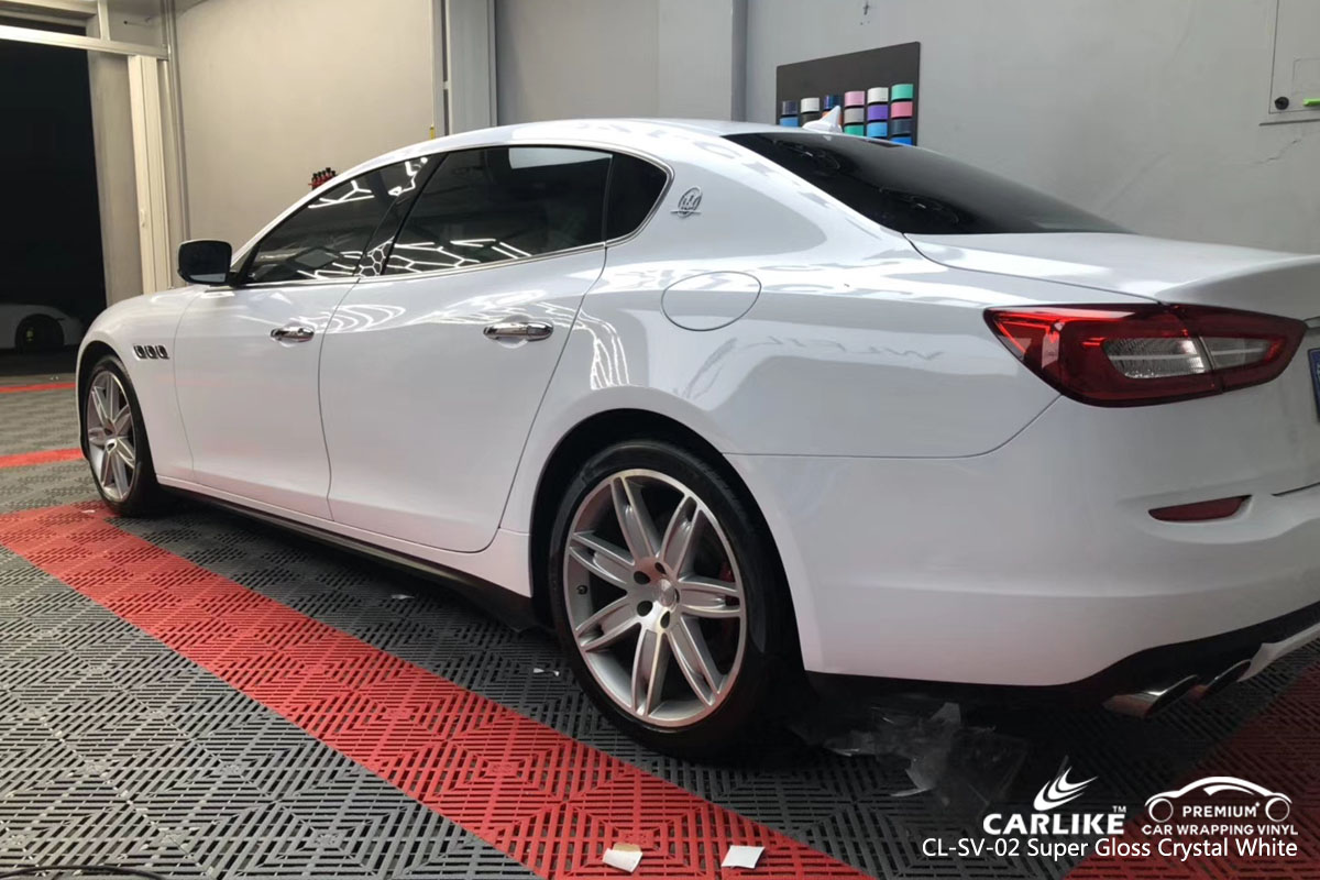 CARLIKE CL-SV-02 super gloss crystal white car wrap vinyl for BMW