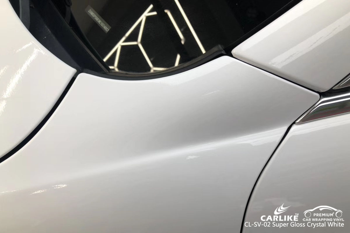CARLIKE CL-SV-02 super gloss crystal white car wrap vinyl for BMW