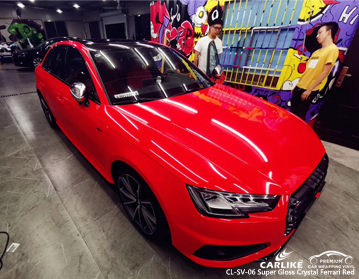 CL-SV-06 super brillante cristal ferrari rojo envoltura de vinilo para Audi