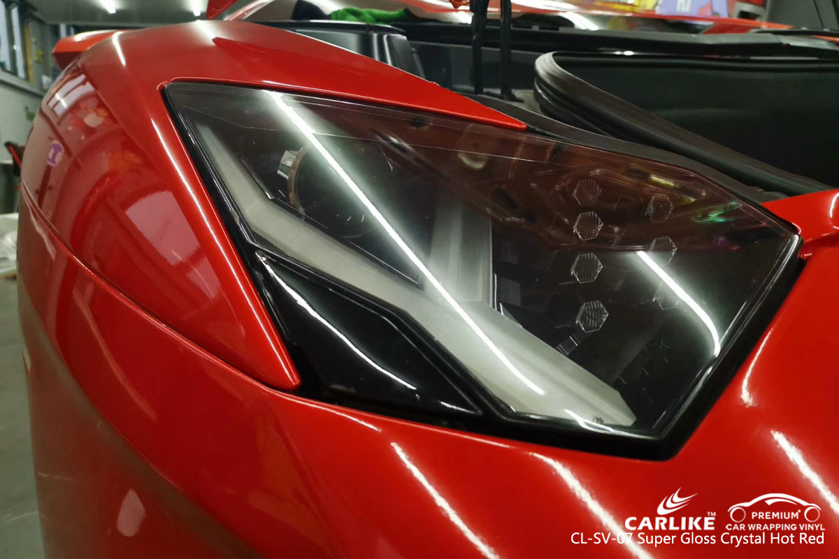 CARLIKE CL-SV-07 super gloss crystal hot red car wrapping vinyl