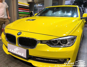 CL-SV-15 super brilho cristal amarelo brilhante carro envoltório de vinil para BMW