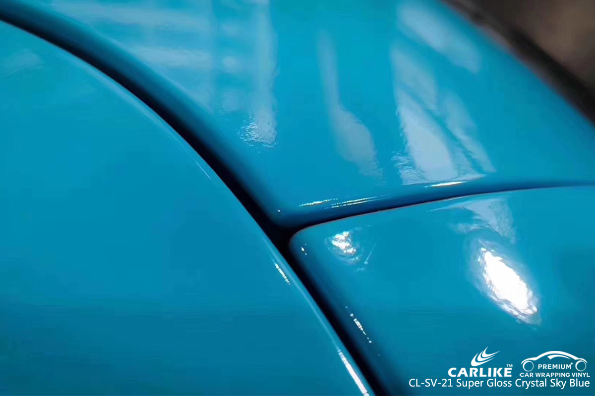 CARLIKE CL-SV-21 super gloss crystal sky blue car wrap vinyl for Alfa Romeo