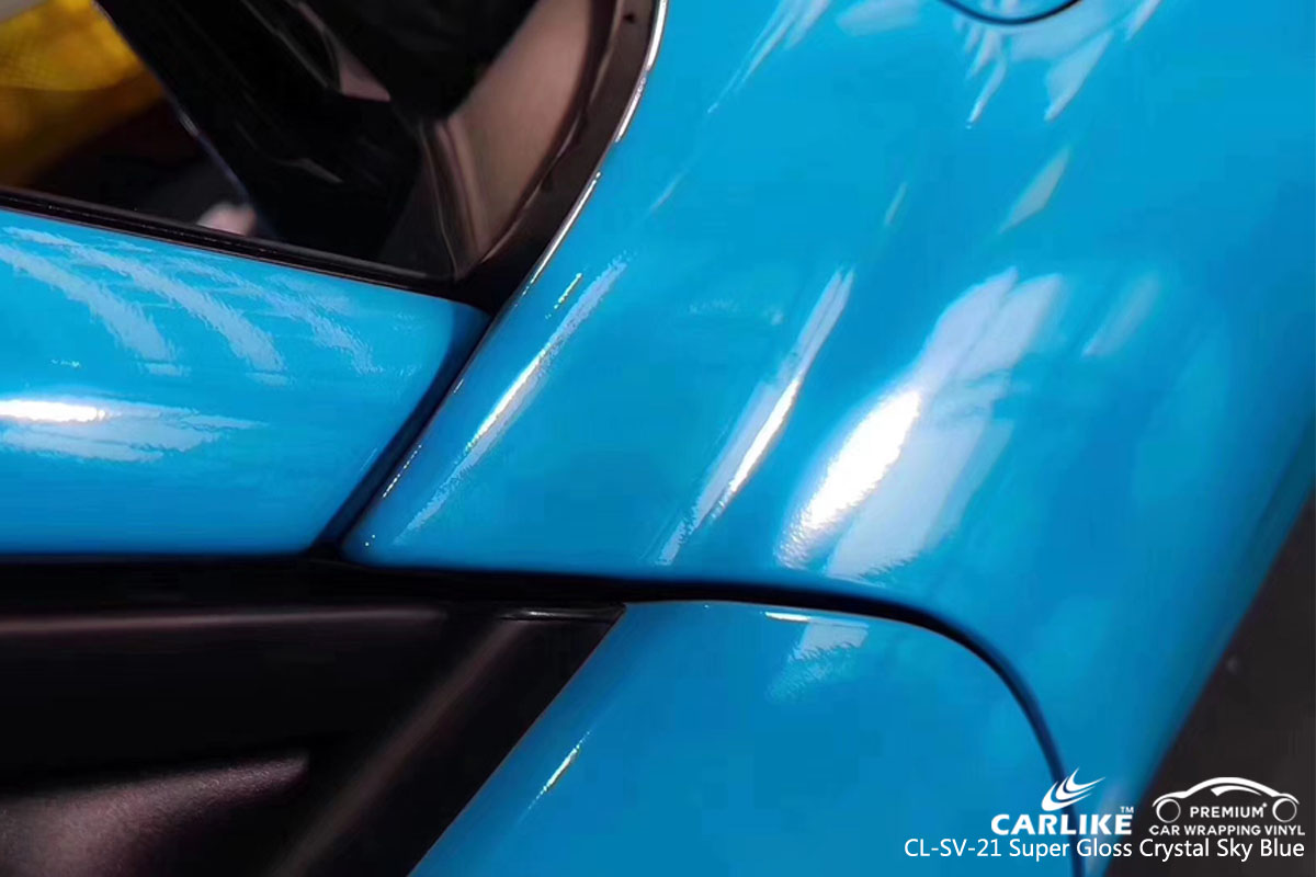 CARLIKE CL-SV-21 super gloss crystal sky blue car wrap vinyl for Alfa Romeo