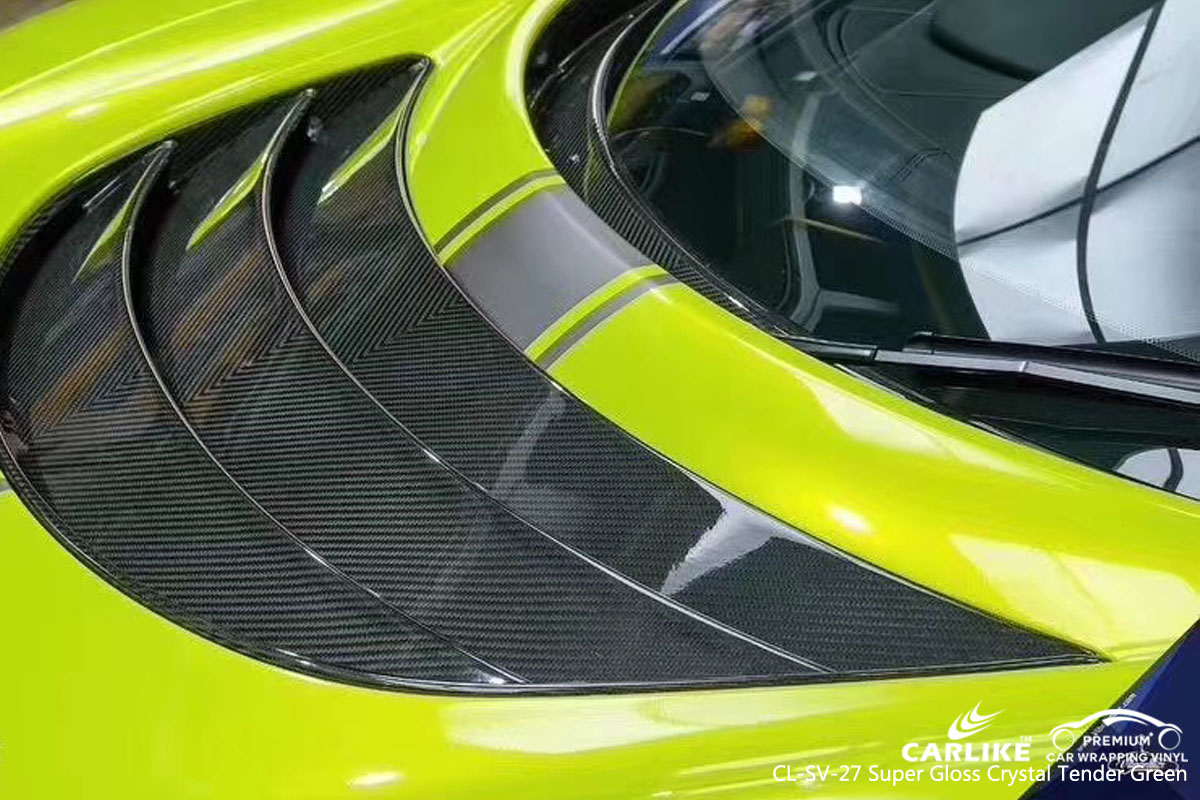 CARLIKE CL-SV-27 super gloss crystal tender green car wrapping vinyl