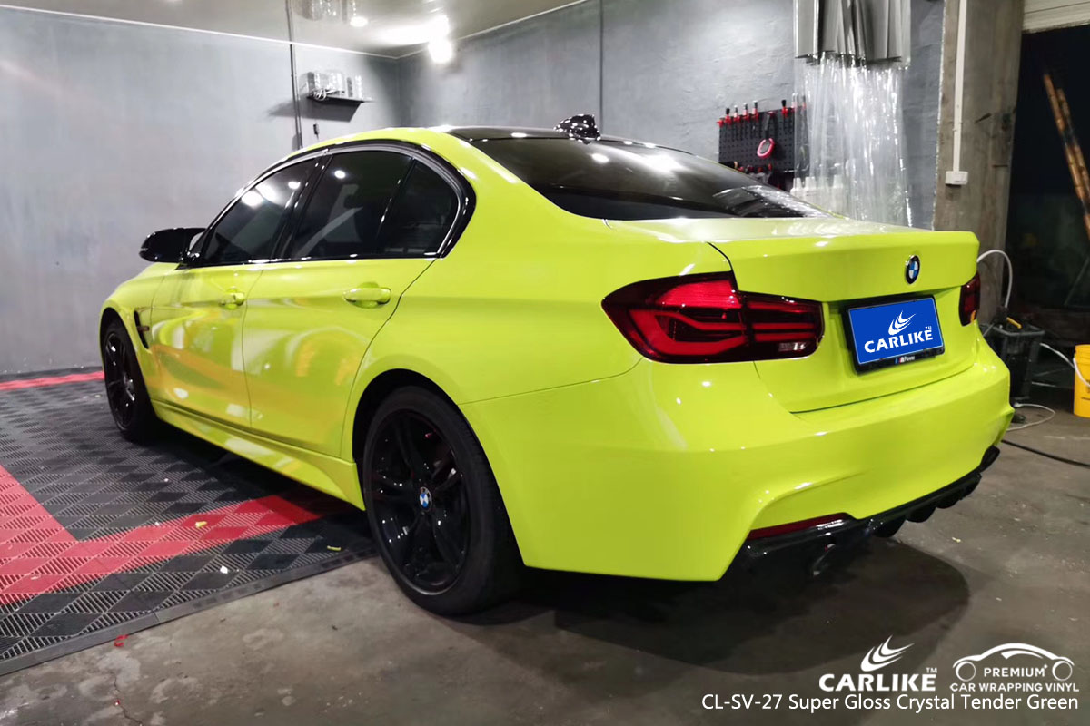 CARLIKE CL-SV-27 super gloss crystal tender green car wrap vinyl for BMW