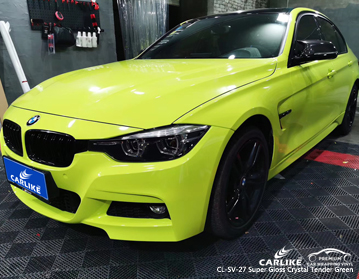CL-SV-27 vinyl de voiture de cristal vert tendre super brillant pour BMW