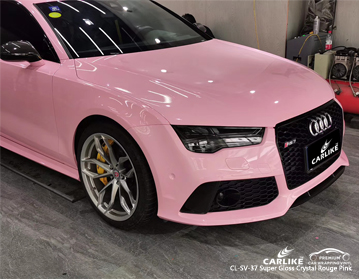 CL-SV-37 super gloss crystal rouge pink car wrap vinyl factory for Audi