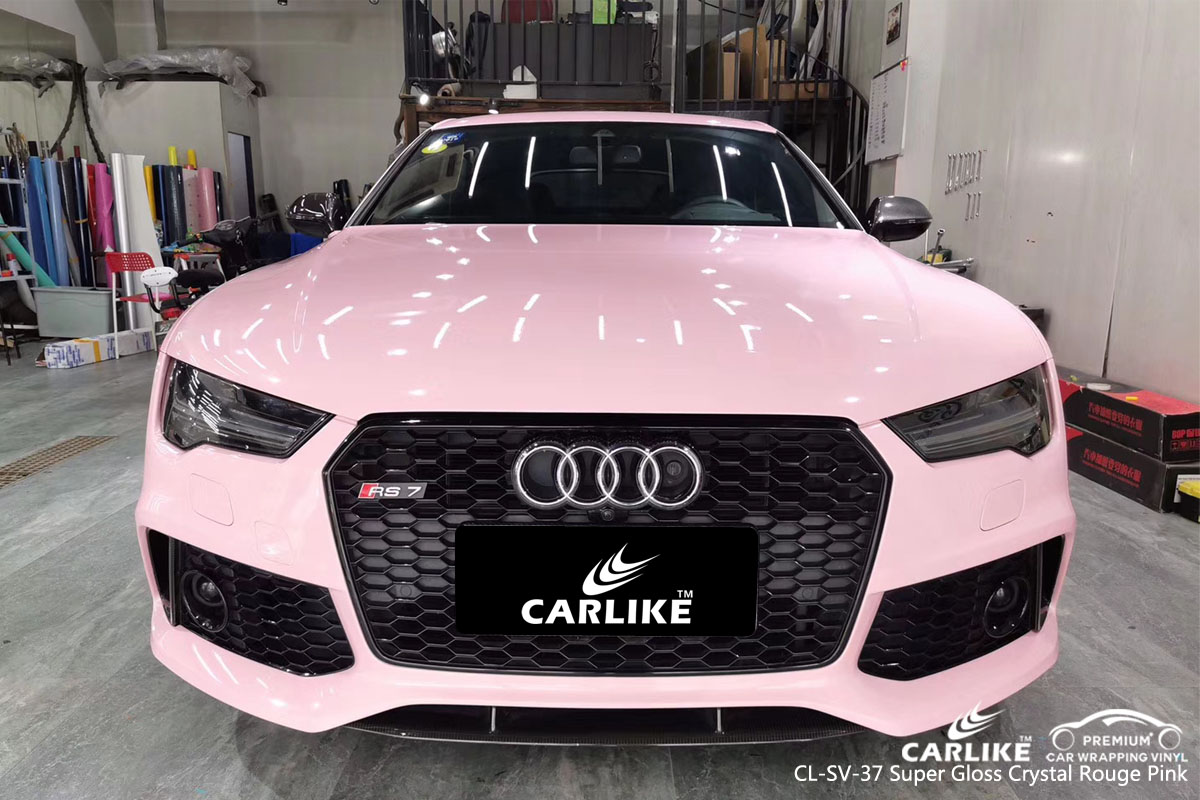CARLIKE CL-SV-37 super gloss crystal rouge pink car wrap vinyl for Audi