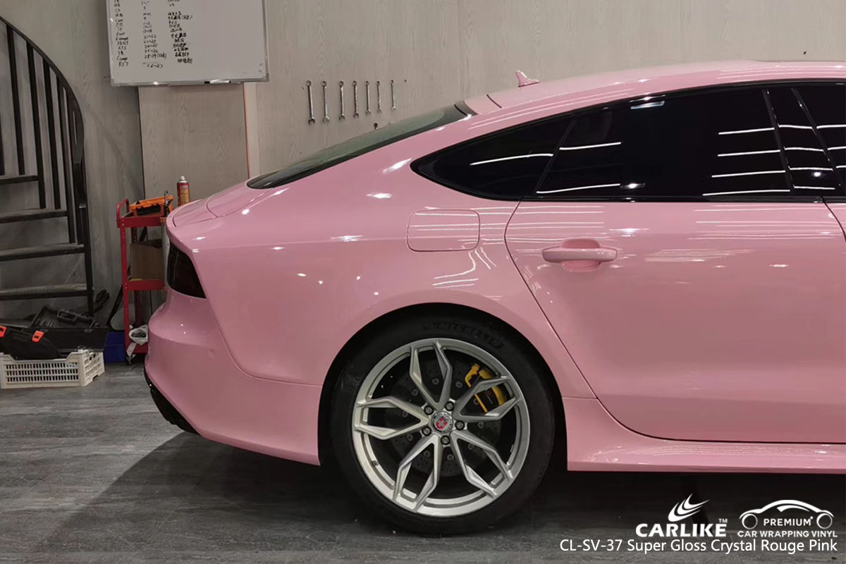 CARLIKE CL-SV-37 super gloss crystal rouge pink car wrap vinyl for Audi