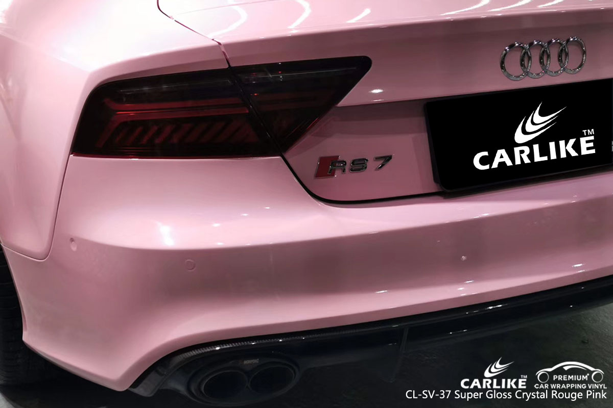 CARLIKE CL-SV-37 super gloss crystal rouge pink car wrap vinyl for Audi