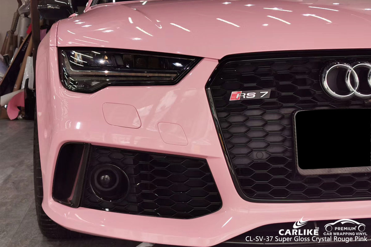 CARLIKE CL-SV-37 super gloss crystal rouge pink car wrap vinyl for Audi