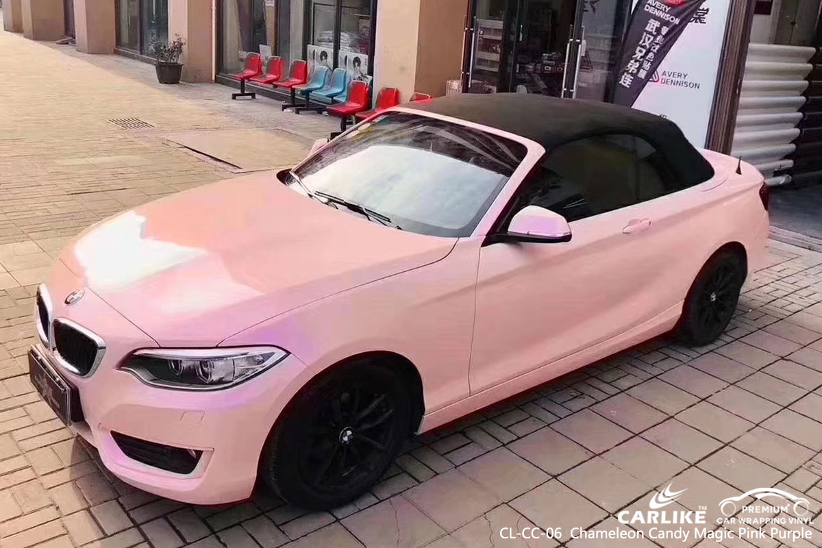 CARLIKE CL-CC-06 chameleon candy magic pink purple car wrap vinyl for BMW