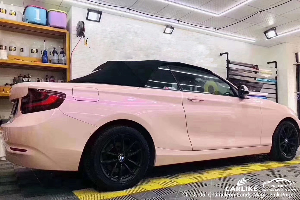 CARLIKE CL-CC-06 chameleon candy magic pink purple car wrap vinyl for BMW