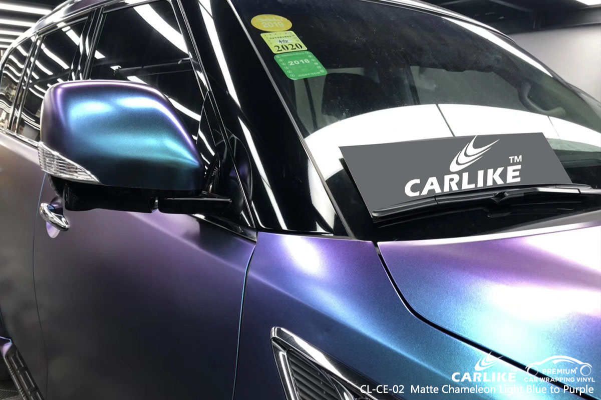 CARLIKECL-CE-02 Matte Chameleon Light Blue to Purple car wrap vinyl for Infiniti