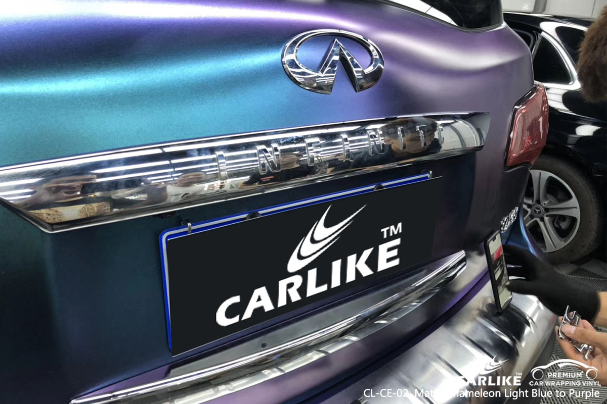 CARLIKECL-CE-02 Matte Chameleon Light Blue to Purple car wrap vinyl for Infiniti