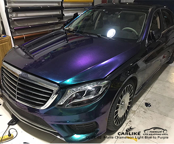 CL-CE-02 Caméléon mat, vinyle bleu clair à violet, pour voiture, pour Mercedes-Benz
