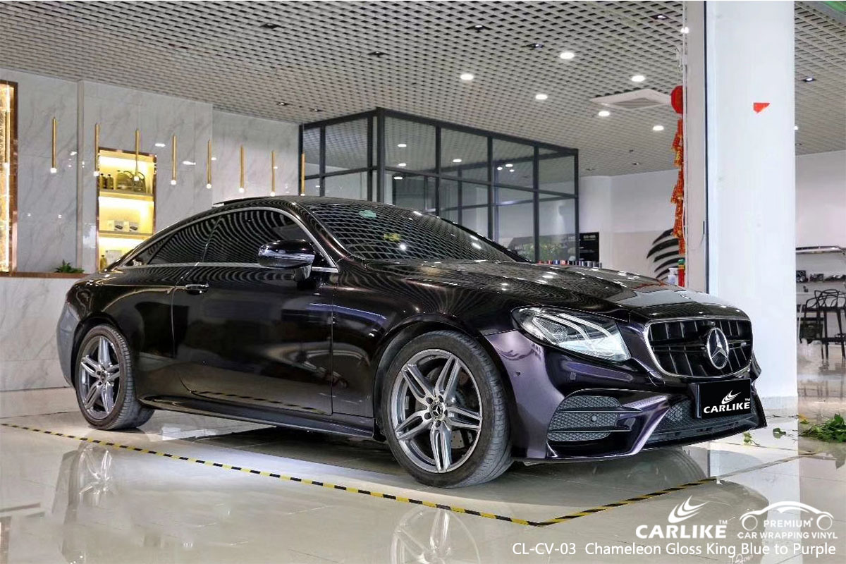 CARLIKE CL-CV-03 chameleon gloss king blue to purple car wrap vinyl for Mercedes-Benz