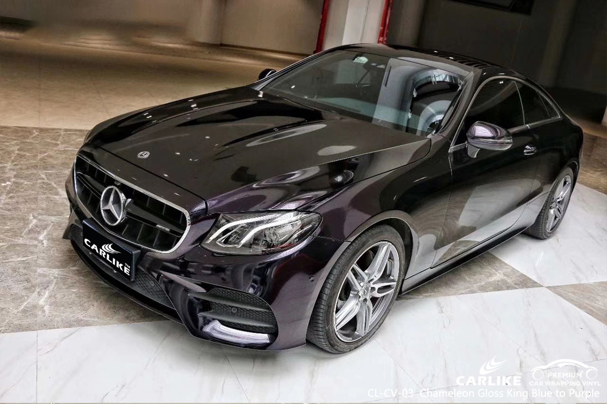 CARLIKE CL-CV-03 chameleon gloss king blue to purple car wrap vinyl for Mercedes-Benz