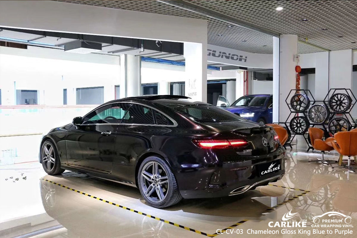 CARLIKE CL-CV-03 chameleon gloss king blue to purple car wrap vinyl for Mercedes-Benz