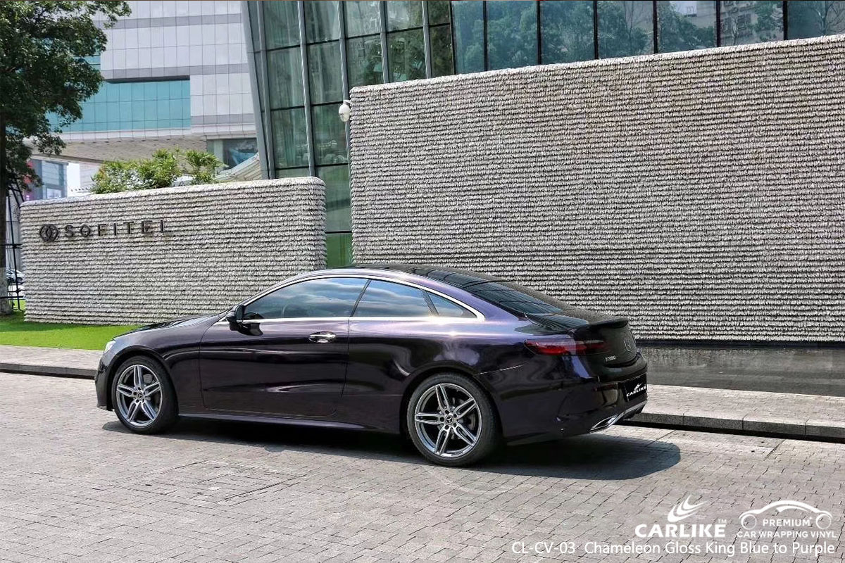 CARLIKE CL-CV-03 chameleon gloss king blue to purple car wrap vinyl for Mercedes-Benz