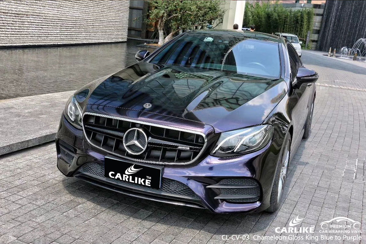 CARLIKE CL-CV-03 chameleon gloss king blue to purple car wrap vinyl for Mercedes-Benz