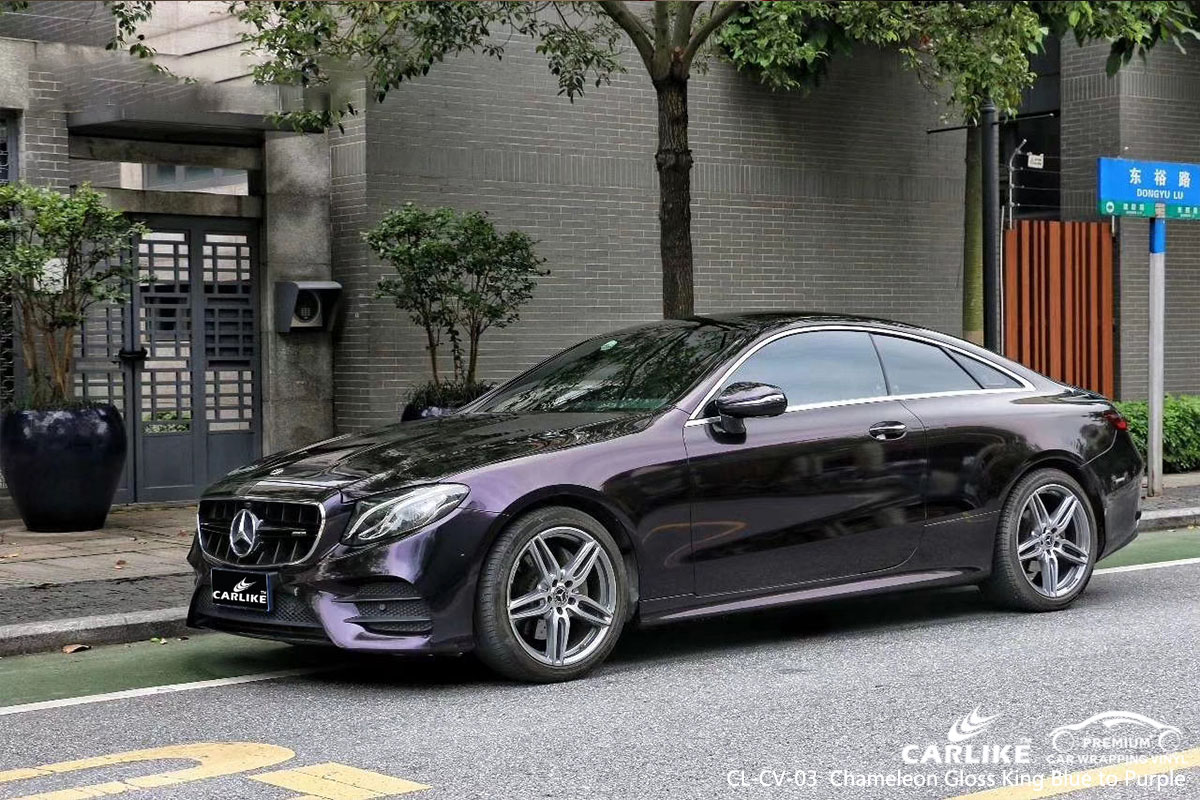 CARLIKE CL-CV-03 chameleon gloss king blue to purple car wrap vinyl for Mercedes-Benz