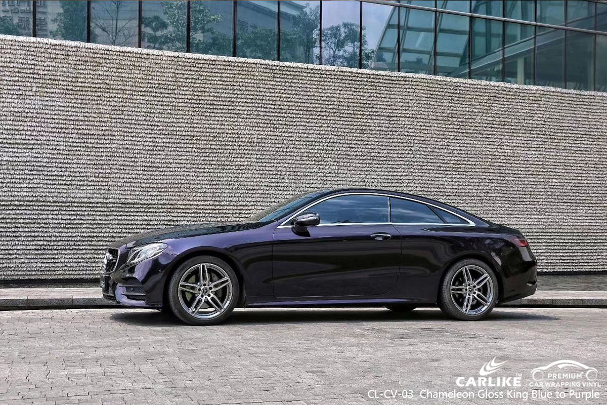 CARLIKE CL-CV-03 chameleon gloss king blue to purple car wrap vinyl for Mercedes-Benz
