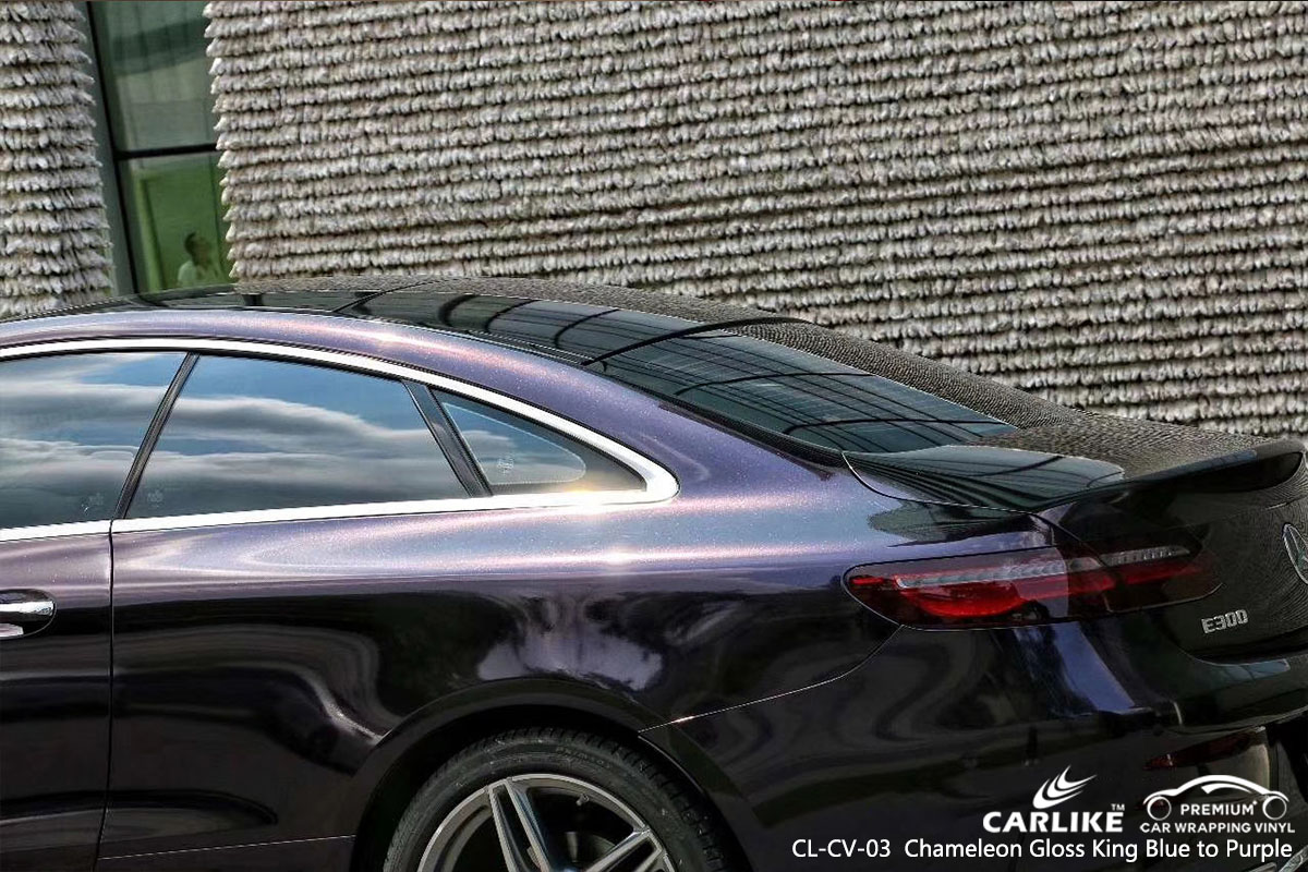 CARLIKE CL-CV-03 chameleon gloss king blue to purple car wrap vinyl for Mercedes-Benz
