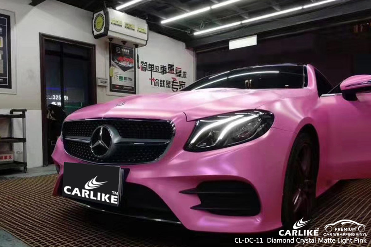 CARLIKE CL-DC-11 diamond crystal matte light pink car wrap vinyl for BMW