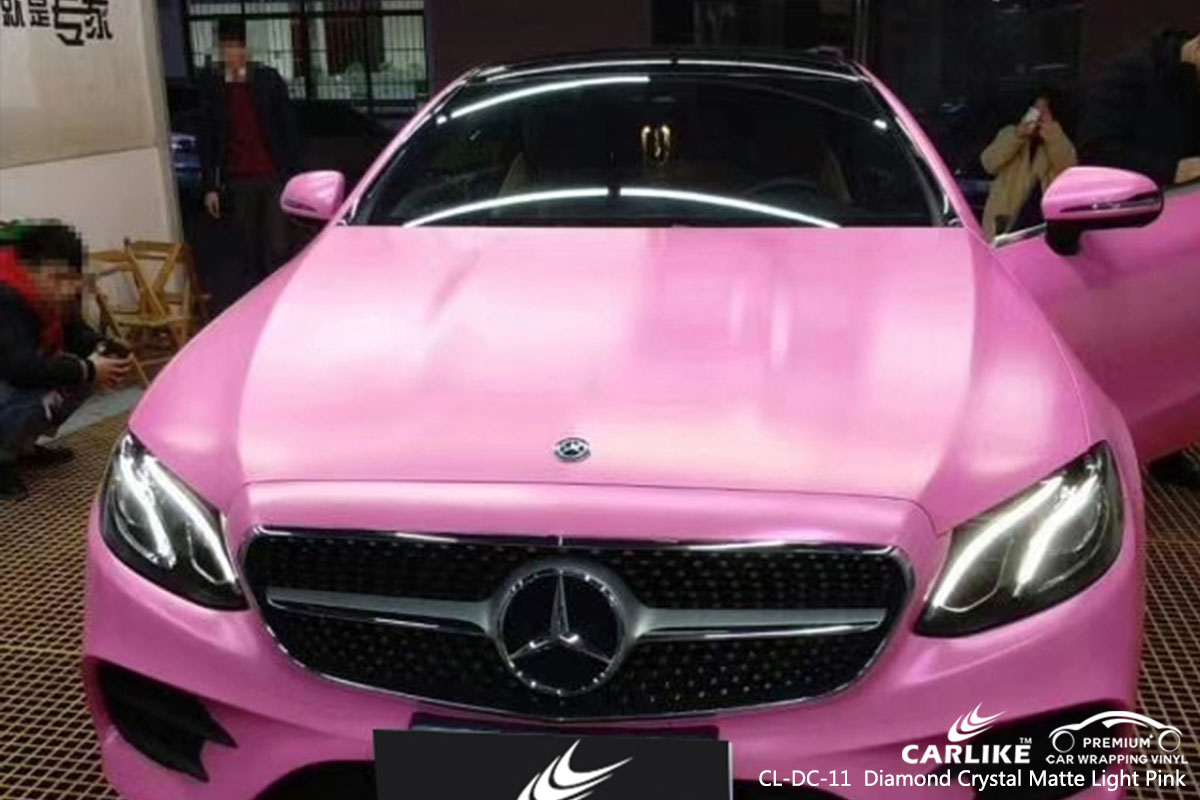 CARLIKE CL-DC-11 diamond crystal matte light pink car wrap vinyl for BMW